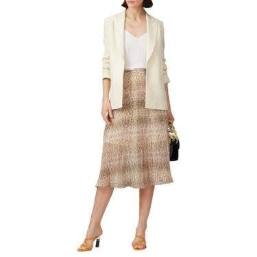 Imagem de Great Jones Saia feminina com babados Python, Marrom, 5