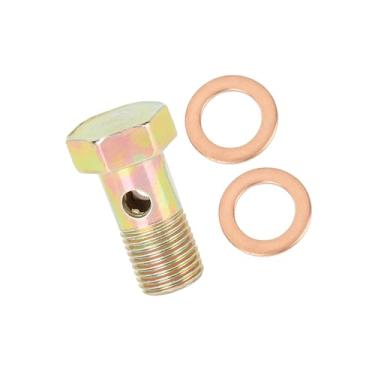 Imagem de Partuto M10 x 1,0 mm rosca métrica parafusos banjo adaptador de encaixe de freio com 2 peças de substituição de arruelas M10