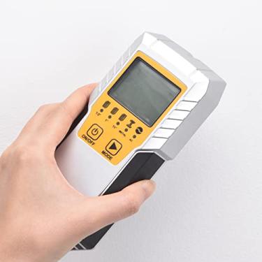Imagem de Scanner de parede para localizador de pinos – atualizado, detector de parede 5 em 1, sensor eletrônico de madeira, metal, parafuso prisioneiro, localizador de feixe de vigas de viga e centro de borda