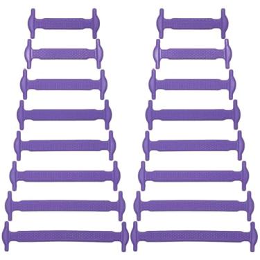 Imagem de YIIOCCC Cadarços sem amarrar para crianças e adultos elásticos de silicone elástico sem amarrar cadarços