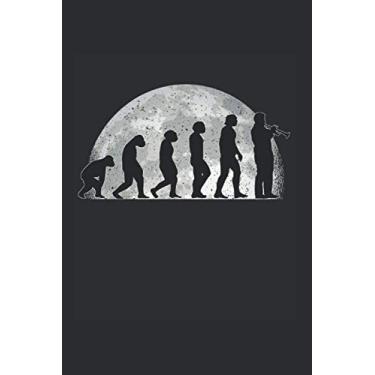 Imagem de Trumpet Notebook: Trumpet player evolution moon musician trumpet / 6x9 inches / 120 graph sites