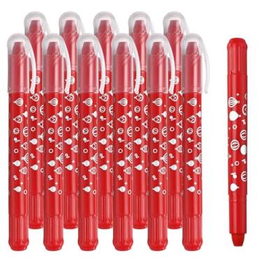 Imagem de PATIKIL Giz de cera de aquarela, 12 peças de giz de cera laváveis e misturáveis para colorir, desenhar, pintar, vermelho