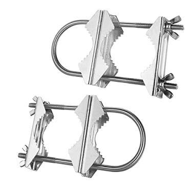 Imagem de Wdwlbsm Braçadeira de mastro de antena dupla bloco de mandíbula em V com parafusos em U | Kit de suporte de mastro a mastro resistente antiferrugem para TV, CB, Ham, tubo, mastro de bandeira,