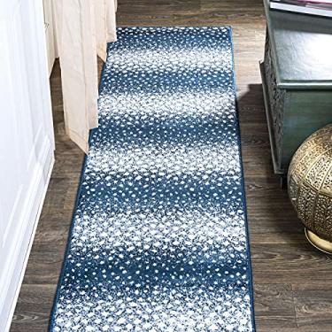 Imagem de JONATHAN Y JSAF100 Antílope Moderno Tapete de Área Animal para Quarto, Cozinha, Sala de Estar, Decoração Interna Não Desmancha, 5 X 20 cm, Azul Marinho/Creme