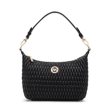 Imagem de Anne Klein Alça transversal com aba franzida média, Preto, Small