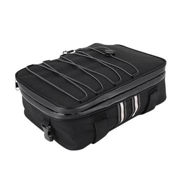 Imagem de QccHieUs Bolsa para Motocicleta Bolsa de Bagagem de Viagem de Nylon com Zíper Bolsa Traseira Preta de Grande Capacidade para Exterior à Prova D'água
