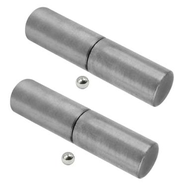 Imagem de 4 peças de dobradiças de barril soldáveis 10 x 10 cm dobradiças de portão resistentes soldadas em bala, rolamento de esferas, dobradiça destacável para porta giratória, rampa de reboque (2 peças)