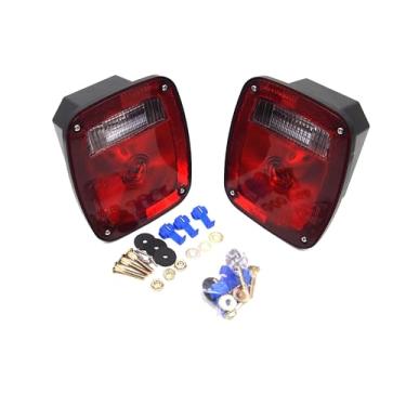 Imagem de 2 peças de combinação universal de sinal de luz traseira caminhão Lite vermelho/transparente DOT HTL-T101