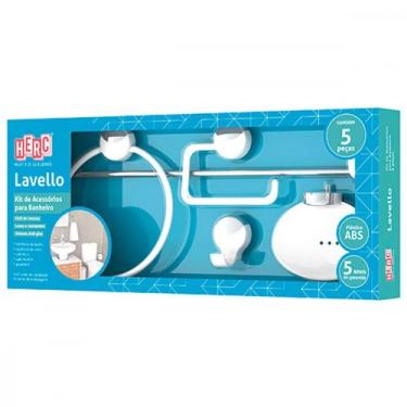 Imagem de Acessorio P/Banheiro 5Pc Lavello Branco/Cromado Herc