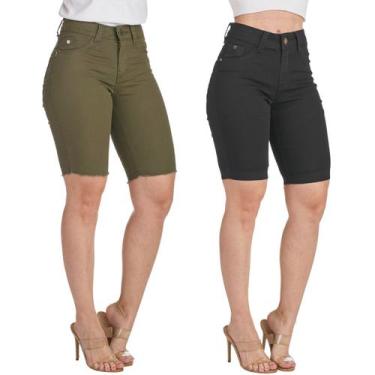 Imagem de Kit 2 Bermudas Jeans Premium HNO Jeans Ciclista com Elastano, 38