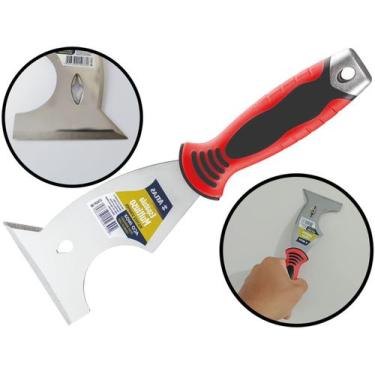 Imagem de Espátula Metálica Multiuso 5 Em 1 Raspar Parede Tinta Massa Corrida Re