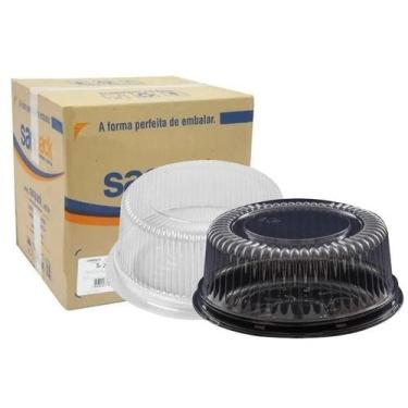 Imagem de Embalagem Bolo Pequena Sanpack S-35 Tampa Baixa (1Cx) C/100