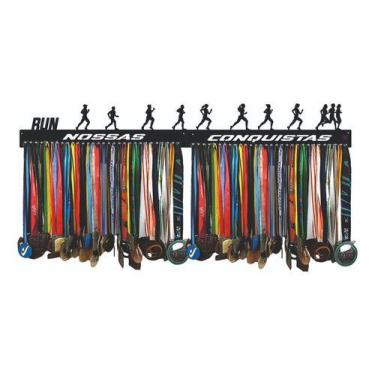 Imagem de Porta Medalha Corrida Rua Casal 2 Modulos P Até 200 Medalhas - QUADRO 