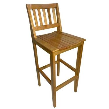 Imagem de Banquetas de Madeira Maciça 100cm com Encosto - Alpe & Aritana, Bege, 