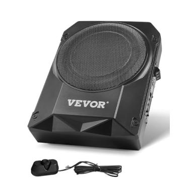Imagem de VEVOR Subwoofer para carro sob o assento de 25,4 cm, 400W, subwoofers de carro finos sob o assento, subamplificador embutido de áudio de baixo perfil, entrada de nível alto/baixo e controlador de