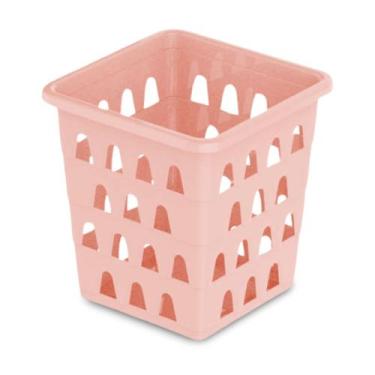 Imagem de Cesto Organizador Quadrado Alto Multiuso Pequeno 10,5 x 10,5 cm Rosa P