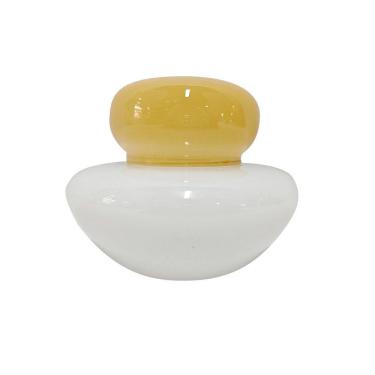 Imagem de Garrafa Decorativa de Vidro Amarelo e Branco 9cm BX0013 BTC