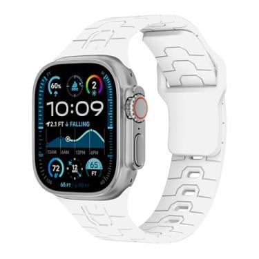 Imagem de Pulseira esportiva compatível com Apple Watch Ultra 2 de 49 mm, 46 mm, 45 mm, 44 mm, 42 mm, 41 mm, 40 mm, 38 mm, para homens e mulheres, pulseira de silicone para Apple Watch séries 10 9, 8, 7, 6, 5 4