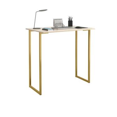 Imagem de Mesa Escrivaninha Industrial Mesa Para Escritório Pé Metálico - E-NOVA