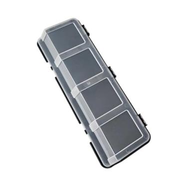 Imagem de WeiLaiKeQi Componentes Parafusos Caixa de Armazenamento com 4 Compartimentos Caixa de Armazenamento de Peças Resistente Abertura Frontal com Fivelas para, Preto