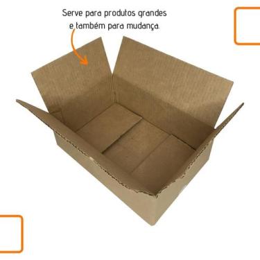 Imagem de Kit com 25 Unidades de Caixa Grande de Papelão em Kraft 30x20x20 Forte