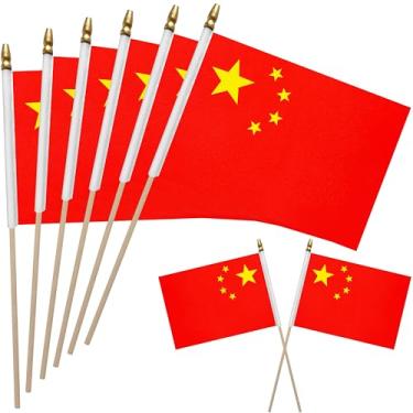 Imagem de WEITBF 12 peças de 20 × 30 cm pequenas bandeiras de vara mini bandeiras de mão decorações (China)