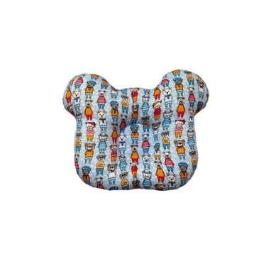 Imagem de Travesseiro Bebe Plagiocefalia Cabeça Amassada Estampa urso para Recém