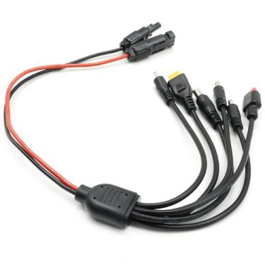 Imagem de UOIENRT Kit conector de painel solar 6 em 1, 12AWG Solar para XT60 Anderson DC7909 DC6530, substituição de cabo conector para gerador de painel solar de estação portátil (2FT)