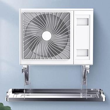 Imagem de Bandeja de drenagem de unidade externa de ar condicionado, bandeja coletora de água condensada de aço inoxidável, bandeja de drenagem HVAC de metal, bandeja de gotejamento condensada com tubo de