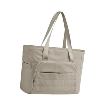 Imagem de Dynwave Bolsa de bolsa de laptop com cinta de ioga tira leve elegante de grande capacidade resistente a desgaste para namorar a academia de compras Trabalho, Cáqui