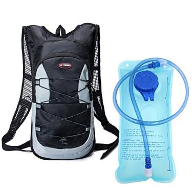Imagem de Mochila de viagem para ciclismo, ciclismo, bicicleta/caminhada, bolsa de escalada + 2L de hidratação da Monvecle, Black-1, 19" x 9.8" x 1.2"