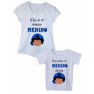 Imagem de Camiseta Adulta e Infantil Meu Menino Kit Tal Mãe Tal Filho