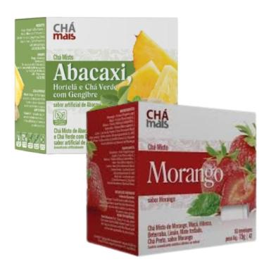 Imagem de Chá de Abacaxi e Morango Cx 10 sachês Kit com 2