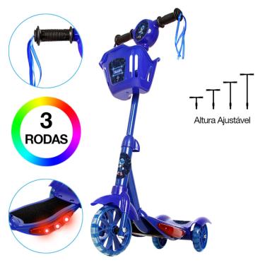 Imagem de Brinquedo Patinete Sonic O Filme Scooter 3 Rodas c Cesta