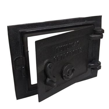 Imagem de Porta Ferro Fundido Fornalha Cinzeiro Fogão A Lenha Suspiro Frontal 21x28cm