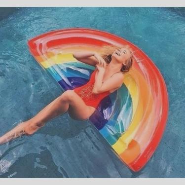 Imagem de Boia Colchão Arco-iris Inflável Belfix Verão
