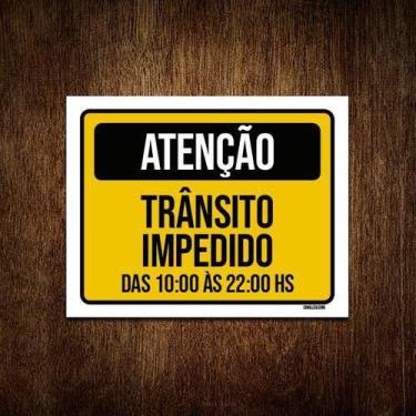 Imagem de Kit 5 Placas Sinalização Atenção Trânsito Impedido - Sinalizo.Com