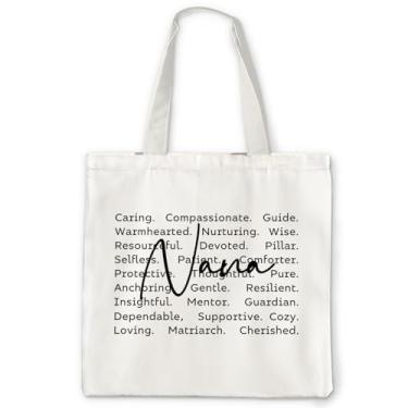 Imagem de OTOUO Sacola Nana, Best Nana Mother's Day Birthday Gifts Canvas Tote Bags para mulheres, presentes para avó avó, sacolas reutilizáveis de compras de supermercado, Branco, One Size
