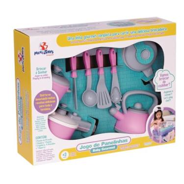 Imagem de Jogo de Panelas Baby Gourmet Rosa com 9 Peças - Mercotoys