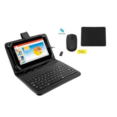 Imagem de Capa Preta com Teclado p/ tablet de 7 a 8.7 polegadas + Mouse bluetoot