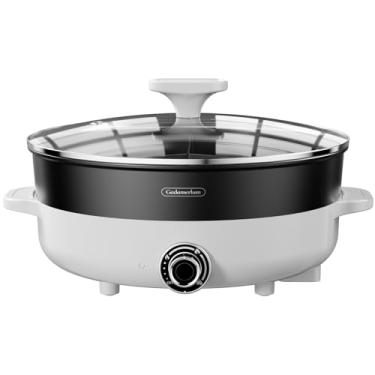 Imagem de Gadamerlum Panela Elétrica Quente Com Divisor, Panela Shabu Shabu De Sabor Duplo De 5L, Panela Elétrica Antiaderente, Panela Chinesa Quente Com Controle De Potência Múltipla (1)