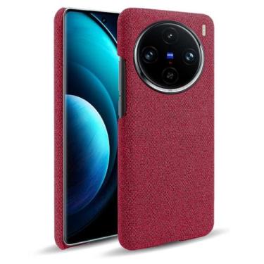Imagem de Capa para vivo X100 PRO,Capa desenhada em lona,Case Protetora Ultrafina com Empunhadura Macia,Design em Tecido Antichoque e Antiarranhões-Red