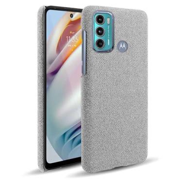 Imagem de Capa para MOTO G60,Capa desenhada em lona,Case Protetora Ultrafina com Empunhadura Macia,Design em Tecido Antichoque e Antiarranhões-Light gray