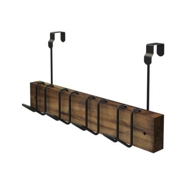 Imagem de Cabide De Porta Sem Furo Madeira Teca - Stolf 32,5x7