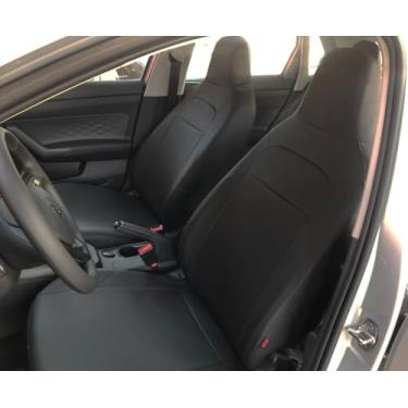 Imagem de Capas De Banco Automotivo Couro Novo Polo Track 2023 a 2025 (Cinza-escuro)