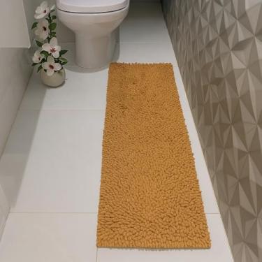 Imagem de Passadeira Macarrão Antiderrapante, 40 x 120 cm, Tapete para Banheiro e Corredor, Diversas Cores (Marrom Caramelo)