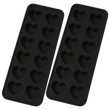 Imagem de Forma de Gelo em Silicone com 12 Cavidades Coração, 26,2 x 11,5 cm, Preto ou Cinza (2, Preto)