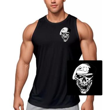Imagem de Camiseta Dry Fit Original Masculina Caveira Muscle Fit, G, Regata cave