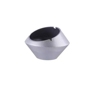 Imagem de Cinzeiro Cinzeiro de liga de metal, resistente e estável, cinzeiro decorativo para fumantes, para salas, salas, varandas, escritórios, etc. Cinzeiro de Mesa(Silver)
