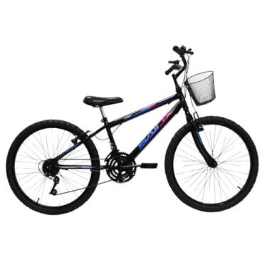 Imagem de Bicicleta Aro 24 Infantil Saidx Premium 18 Velocidades, Freio V-Brake, Masculina e Feminina (Azul e Rosa)